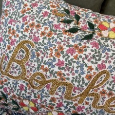 Embroidered cushion Happiness 2