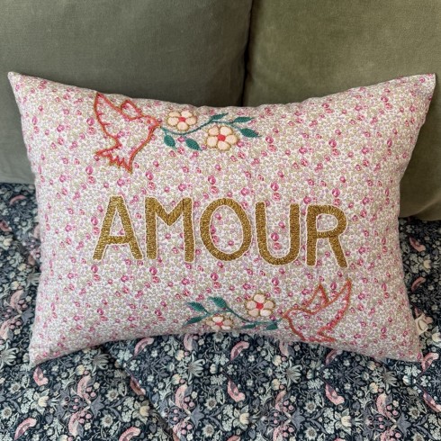 Embroidered cushion AMOUR