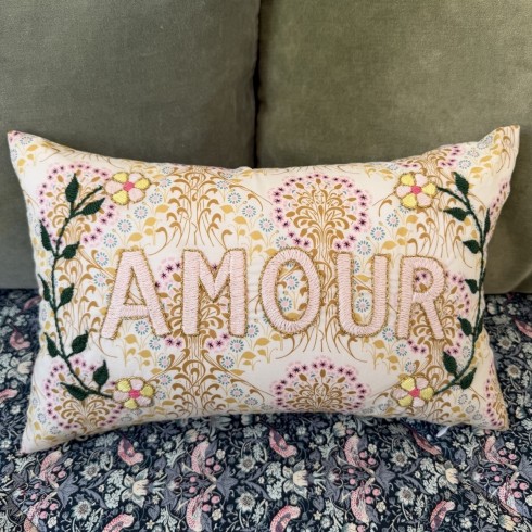 Embroidered cushion AMOUR