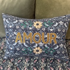 Embroidered cushion AMOUR