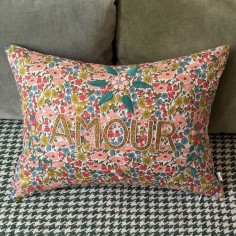 Embroidered cushion AMOUR