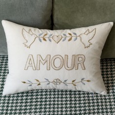 Embroidered cushion AMOUR