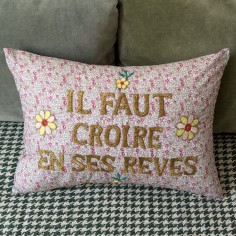 Embroidered cushion LOVE