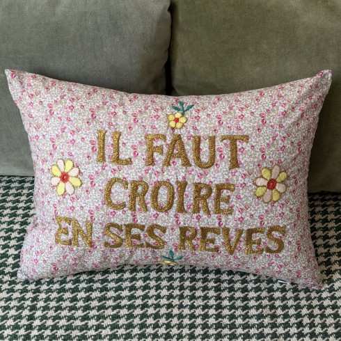 Embroidered cushion LOVE