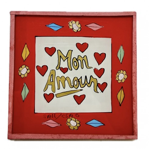 Peinture sous verre 10x10 Mon Amour