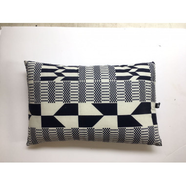 coussin wax blanc bleu marine rayures