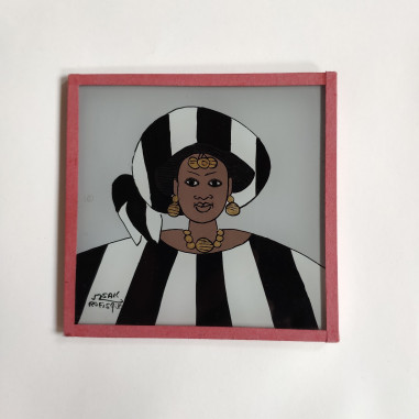 Painting under glass - Womens - 10x10 cm