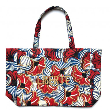 Kossiwa wax bag embroidered LIBERTE