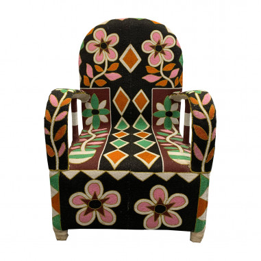 African Beaded Yoruba chair