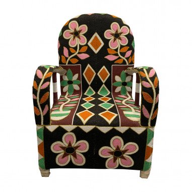 African Beaded Yoruba chair