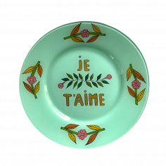 Hand painted green plate Je...
