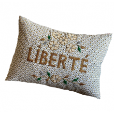 Embroidered cushion LIBERTE