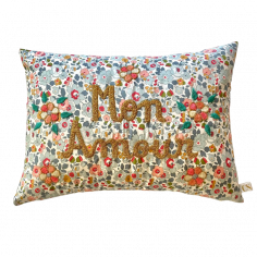 Embroidered cushion Mon Amour 2