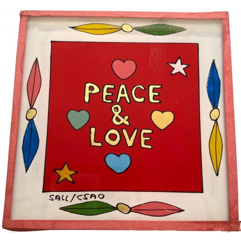 Painting under glass 10x10 cm - Peace...