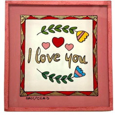 Peinture sous verre 10x10cm...