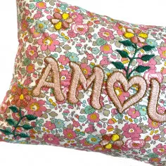 Embroidered cushion AMOUR