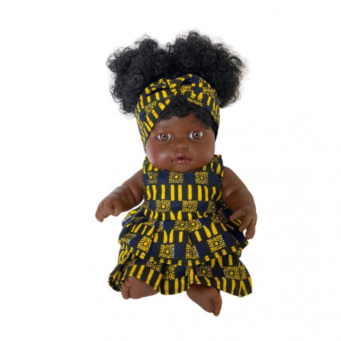 Poupée Amy robe jaune et noire