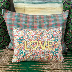 Embroidered cushion LOVE
