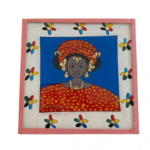 Painting under glass 10x10 cm