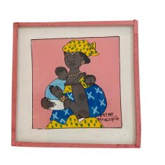 Painting under glass 10x10 cm