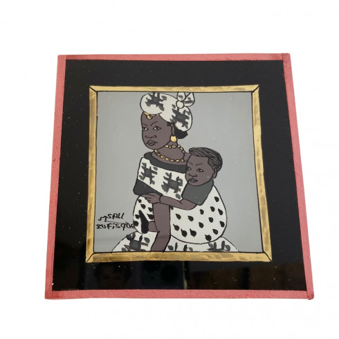 Painting under glass 10x10 cm