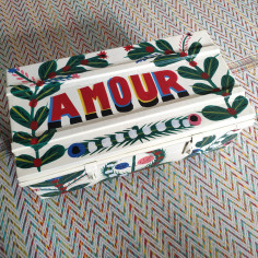 iron trunk, painted with...