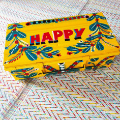 Iron trunk, painted with...